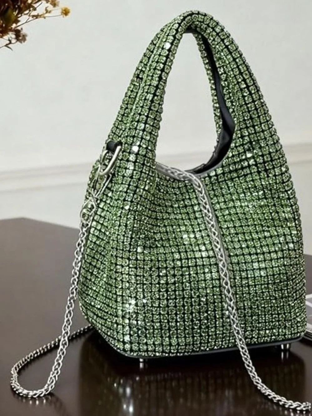 NWT Sparkling Bling SwarovskI Crystal Rhinestone Bucket Bag Shoulder Pur… - Picture 3 of 17